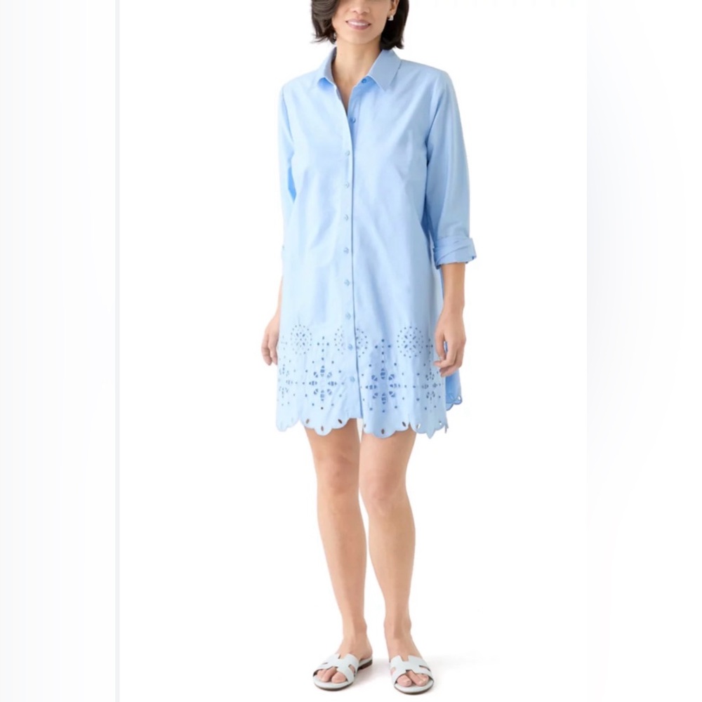 NEW Crown & Ivy Light Blue Shirt with Eyelet Detail
